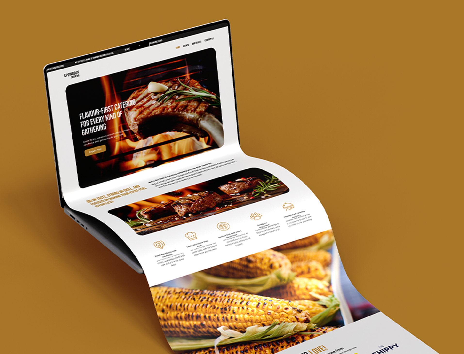 Lead-generating website design for Springbok Catering